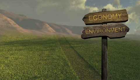 sign direction economy - environment